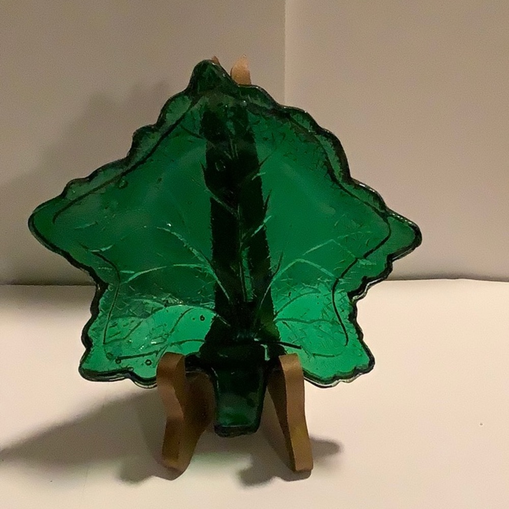 Maple Leaf Glass Candy Dish